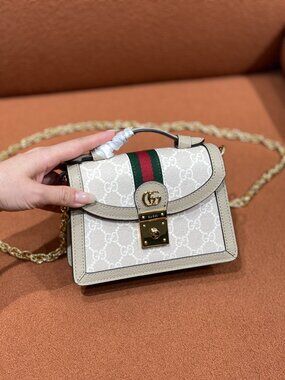 Gucci Ophidia Monogram Mini Bag Beige White